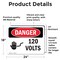 Signmission 120 Volts Danger Sign, Vinyl Decal, 24in W x 18in L, 2PK OS-2PACK-DS-D-1824-L-1003 - alternate 7